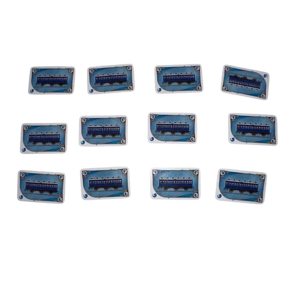 Days of Wonder Ticket to Ride Set of 12 Blue Tanker Car Train Cards Replacement